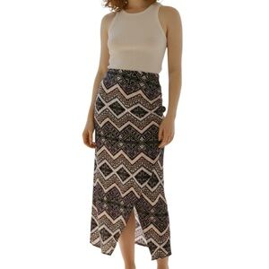 Express Small Faux Wrap Maxi Skirt Leg Slit Soft Girl 2000s Y2K